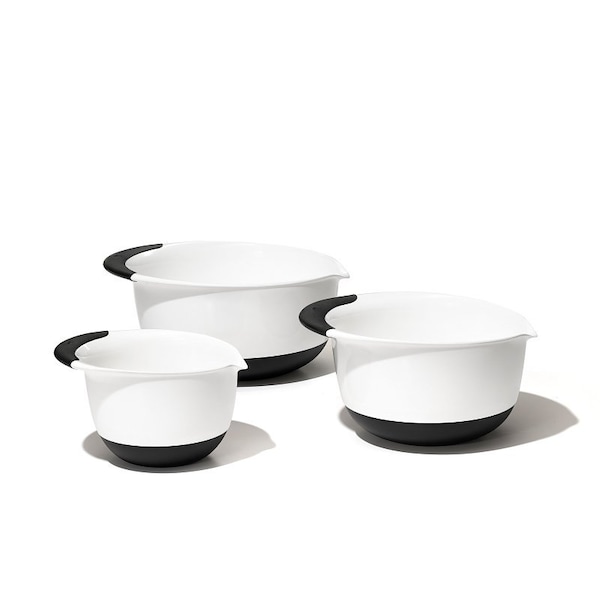 Good Grips Mixing Bowl Set, Round, Plastic, Black/White - 1066421