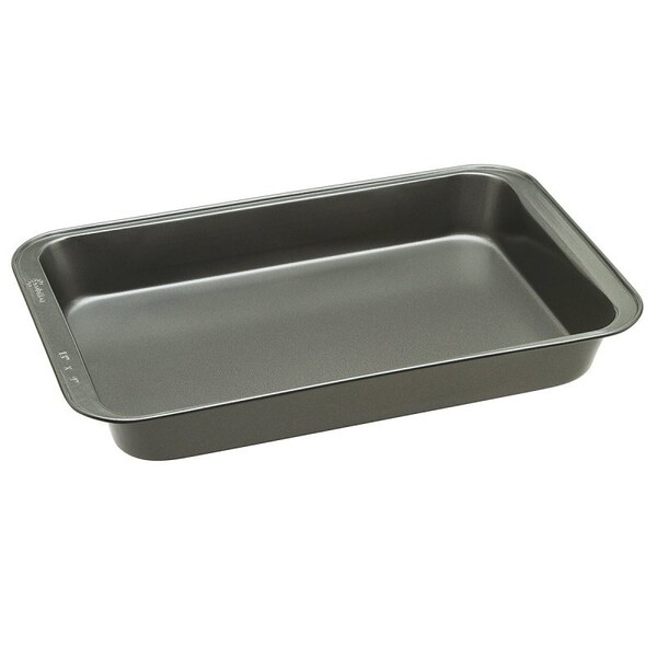 Ecolution BakeIns Cake Pan, Rectangular, 9 in OAL, Carbon Steel, Non-Stick: Yes, Dishwasher Safe: Yes - EIGY-7433