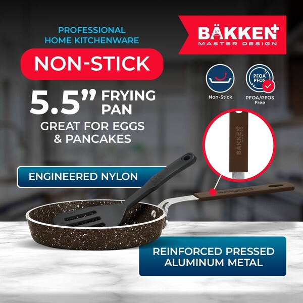 Bakken- Swiss 2-Piece Mini Pan Set, 5.5 in. Non-Stick Egg Pan with Kitchen Spatula, Heat-Resistant Up To 400 DegF - BKCWMIN99