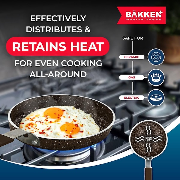 Bakken- Swiss 2-Piece Mini Pan Set, 5.5 in. Non-Stick Egg Pan with Kitchen Spatula, Heat-Resistant Up To 400 DegF - BKCWMIN99