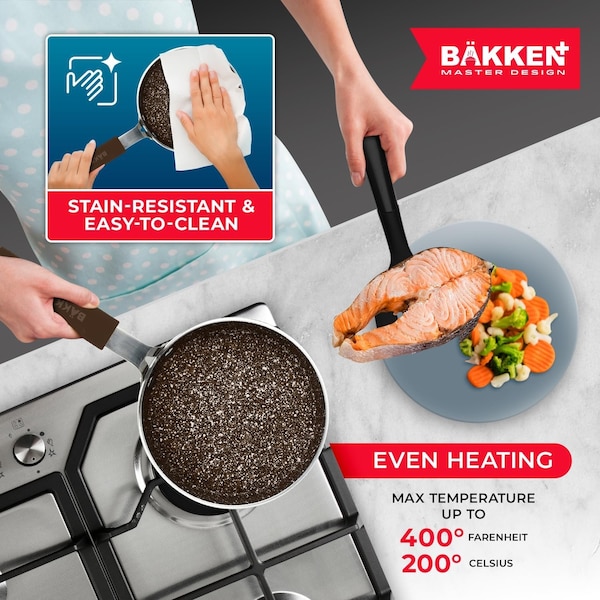 Bakken- Swiss 2-Piece Mini Pan Set, 5.5 in. Non-Stick Egg Pan with Kitchen Spatula, Heat-Resistant Up To 400 DegF - BKCWMIN99