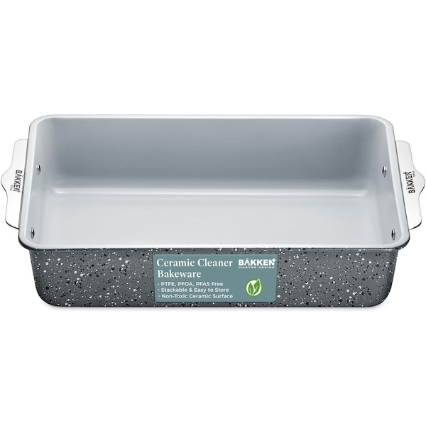 Bakken-Swiss Square Cake Pan, Aluminized Steel, Ceramic Non-Stick, Non-Toxic, Heavy-Duty, Durable, Ideal Size - SBKCRSTBKMARPAN