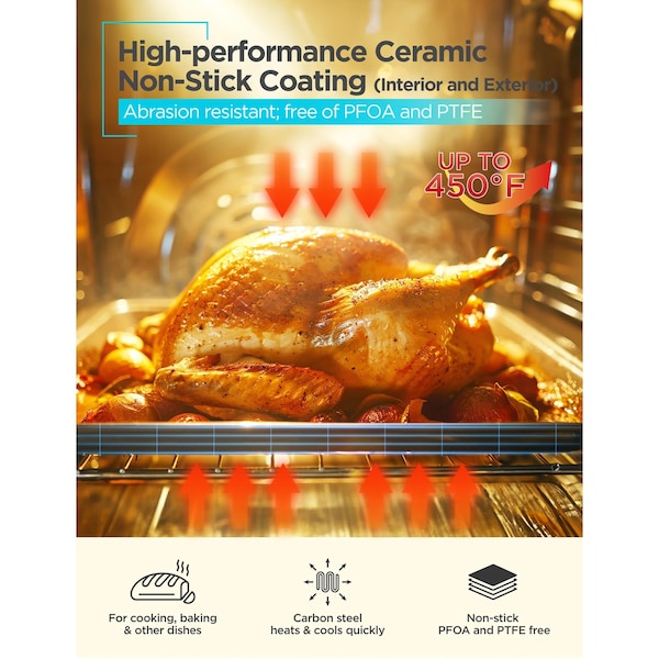 Black & Decker 6-Piece Carbon Steel Bakeware Set, 0.4mm Carbon Steel Baking Pans Set - BDK401B