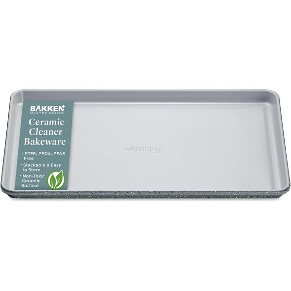 Bakken-Swiss Premium Sheet Pan Set, Blue, Teal, Marble, Golden, Cream, Aluminized Steel, Non-Toxic, Heavy-Duty - SBKCRSTBKMARSHT
