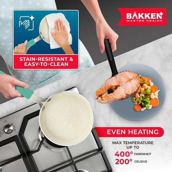 Bakken- Swiss 2-Piece Mini Pan Set, 5.5 in. Non-Stick Egg Pan with Kitchen Spatula, Heat-Resistant Up To 400 DegF - BKCWMIN66