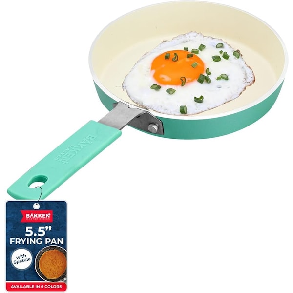 Bakken- Swiss 2-Piece Mini Pan Set, 5.5 in. Non-Stick Egg Pan with Kitchen Spatula, Heat-Resistant Up To 400 DegF - BKCWMIN66
