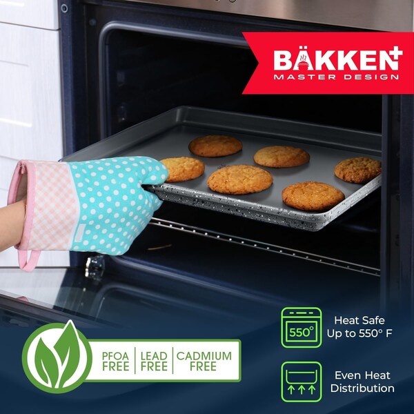Bakken-Swiss Bakken 8-Piece Stackable Bakeware Set, Ceramic Non-Stick, PTFE, PFOA and PFOS Free, Oven-Safe - BKCRSTBKMAR