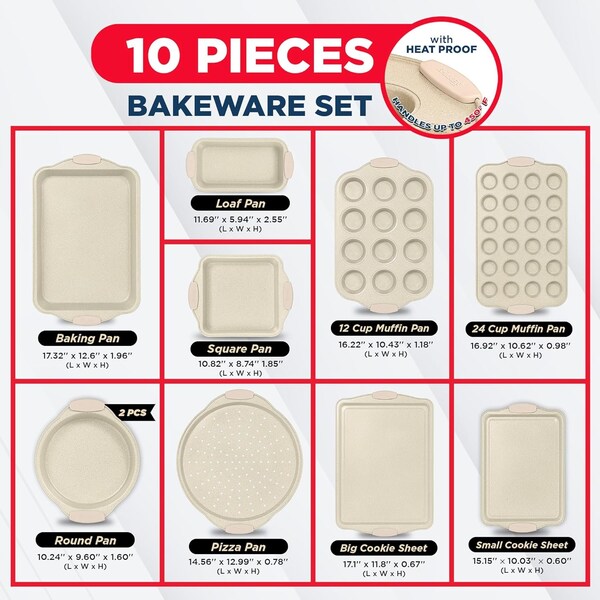 Bakkenamster BAKKEN Kitchen Oven Baking Pans, Oven Safe, 450 Deg F, 10PK - BKBSMARWHT10