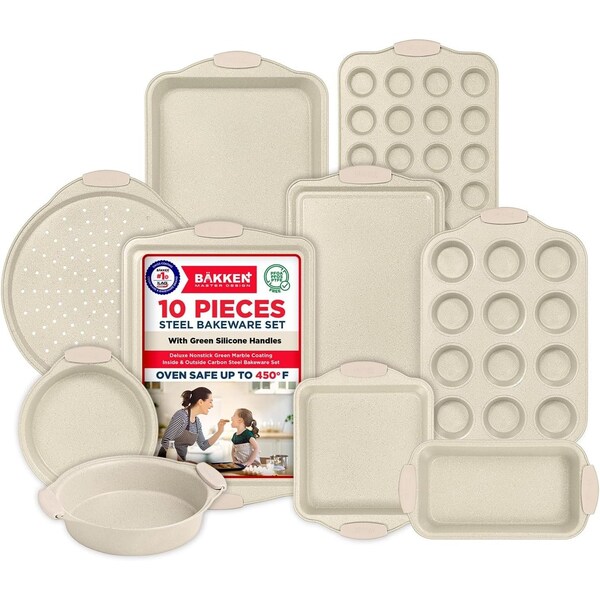 Bakkenamster BAKKEN Kitchen Oven Baking Pans, Oven Safe, 450 Deg F, 10PK - BKBSMARWHT10