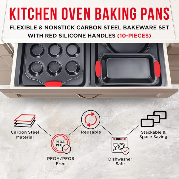 Bakkenamster BAKKEN Kitchen Baking Pan Set, 18PK - BKB8SPS18