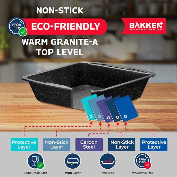 Bakkenmaster Bakken Master 38 Piece Granite Cookware and Bakeware Set, Nonstick Granite Coating - BKCWSTK38MARB