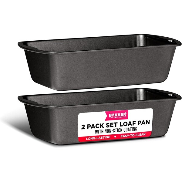 Bakken-Swiss Loaf Pan Set, Nonstick Carbon Steel, Dishwasher Safe, Premium Bakeware, 2PK - BKLOAF2
