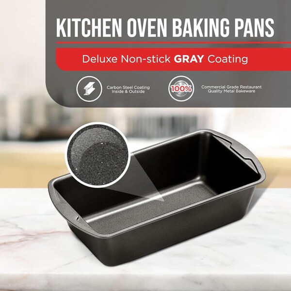 Bakken-Swiss Loaf Pan Set, Nonstick Carbon Steel, Dishwasher Safe, Premium Bakeware, 2PK - BKLOAF2