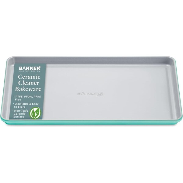 Bakken-Swiss Premium Sheet Pan Set, Blue, Teal, Marble, Golden, Cream, Aluminized Steel, Non-Toxic - SBKCRSTBKTELSHT