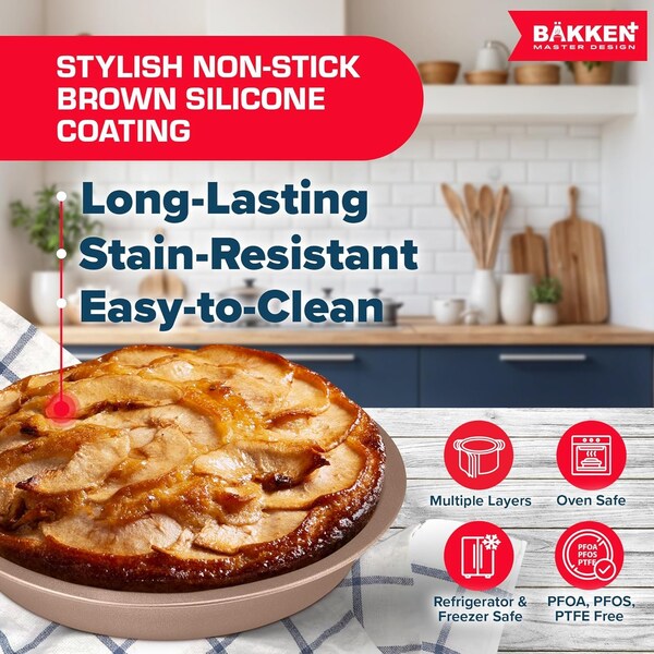 Bakken- Swiss BAKKEN 10-Piece Nonstick Bakeware Set, Carbon Steel, Stackable, PFOA-Free, Brown - BK10SBRW10