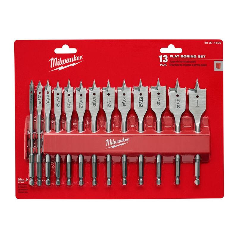 Juego de sierra perforadora bimetálica Milwaukee Hole Dozer con juego de brocas de pala para madera de alta velocidad (20 piezas) - 49-22-4038-48-27-1520.