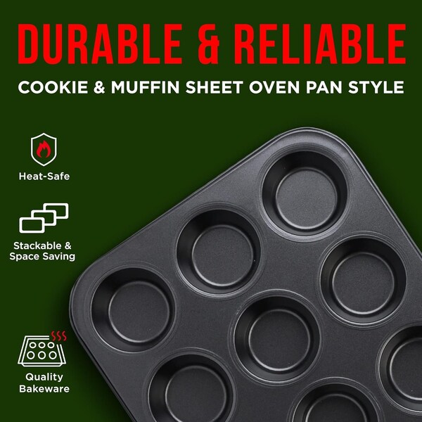 Bakken-Swiss 6-Piece Baking Set, Non-Stick Black Coating, Carbon Steel, PFOA, PFOS, PTFE Free by Bakken - BK6PCSET