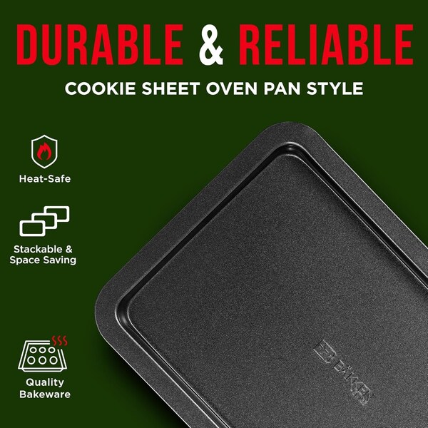 Bakken-Swiss 3-Piece Nonstick Bakeware Set, Carbon Steel, Small, Medium, Large Pans, PFOA-Free, Oven Safe - BAKBK3PC