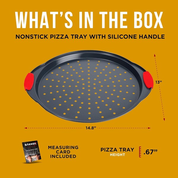 Bakkenmaster Pizza Tray, Carbon Steel with Holes, Non-Stick Coating, PFOA, PFOS, PTFE Free, Bakken - BAKPIZA11