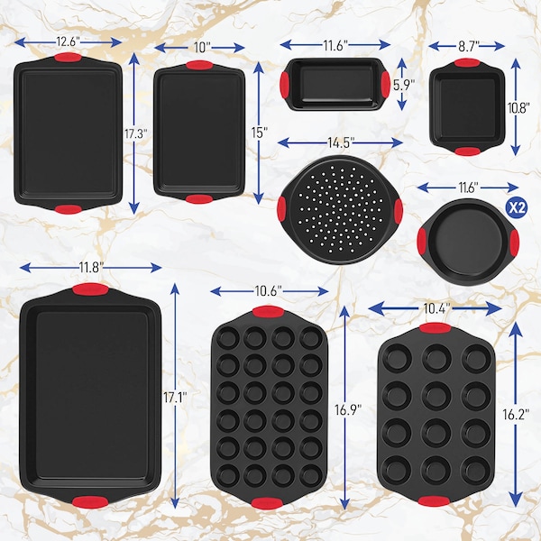 Nutrichef 10-Piece Non-Stick Kitchen Oven Baking Pans - NCSBS10S