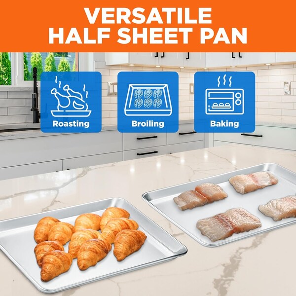Emporio Kitchen Baking Pan Set, Small and Medium Aluminum Cookie Sheet Pan, 9in. x 13in. and 10.5in. x 15in. - EMPKSST22X