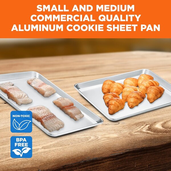 Emporio Kitchen Baking Pan Set, Small and Medium Aluminum Cookie Sheet Pan, 9in. x 13in. and 10.5in. x 15in. - EMPKSST22X