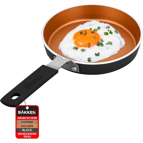 Bakken-Swiss Mini Nonstick Egg and Omelet Pan, Eco-Friendly, Copper, Dishwasher Safe, 2PK - BKCWMIN33