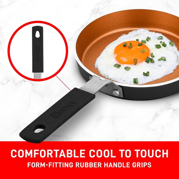 Bakken-Swiss Mini Nonstick Egg and Omelet Pan, Eco-Friendly, Copper, Dishwasher Safe, 2PK - BKCWMIN33