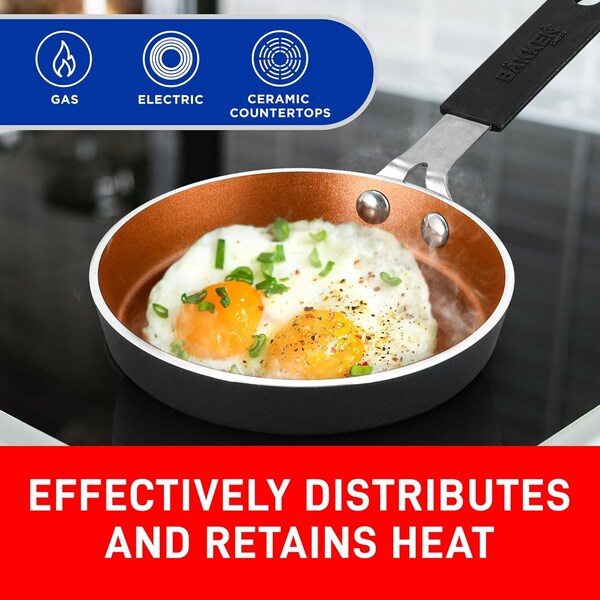 Bakken-Swiss Mini Nonstick Egg and Omelet Pan, Eco-Friendly, Copper, Dishwasher Safe, 2PK - BKCWMIN33