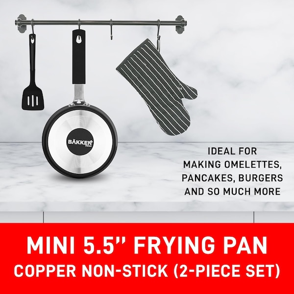 Bakken-Swiss Mini Nonstick Egg and Omelet Pan, Eco-Friendly, Copper, Dishwasher Safe, 2PK - BKCWMIN33