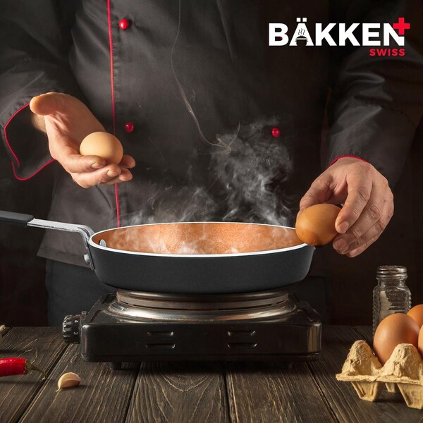 Bakken-Swiss Mini Nonstick Egg and Omelet Pan, Eco-Friendly, Copper, Dishwasher Safe, 2PK - BKCWMIN33