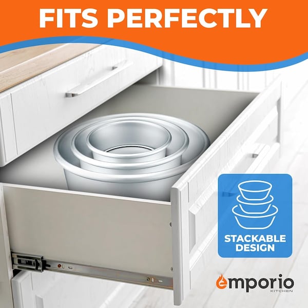Emporio Kitchen Baking Pan, Anodized Aluminum Round Cheesecake Pan 6 in., Pressure Cooker and Air Fryer Compatible - EMPBTS217