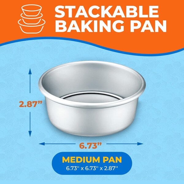 Emporio Kitchen Baking Pan, Anodized Aluminum Round Cheesecake Pan 6 in., Pressure Cooker and Air Fryer Compatible - EMPBTS217