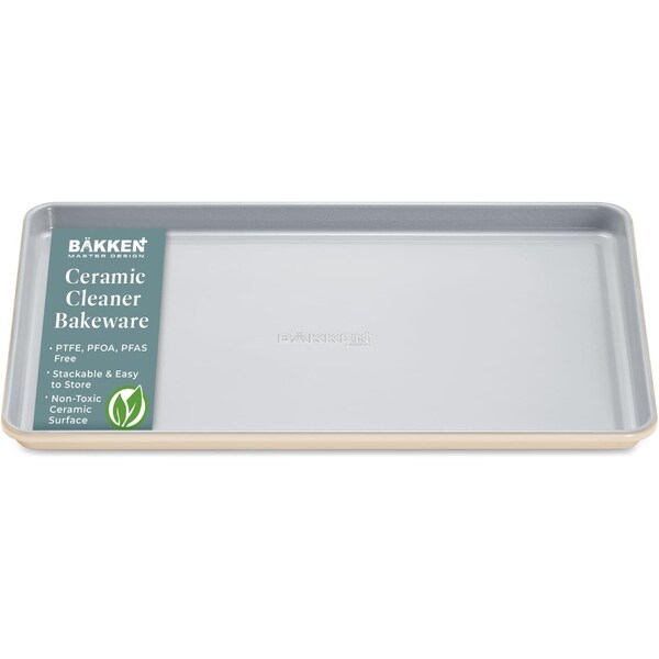 Bakken-Swiss Premium Sheet Pan Set, Blue, Teal, Marble, Golden, Cream, Aluminized Steel, Non-Toxic - SBKCRSTBKCRMSHT