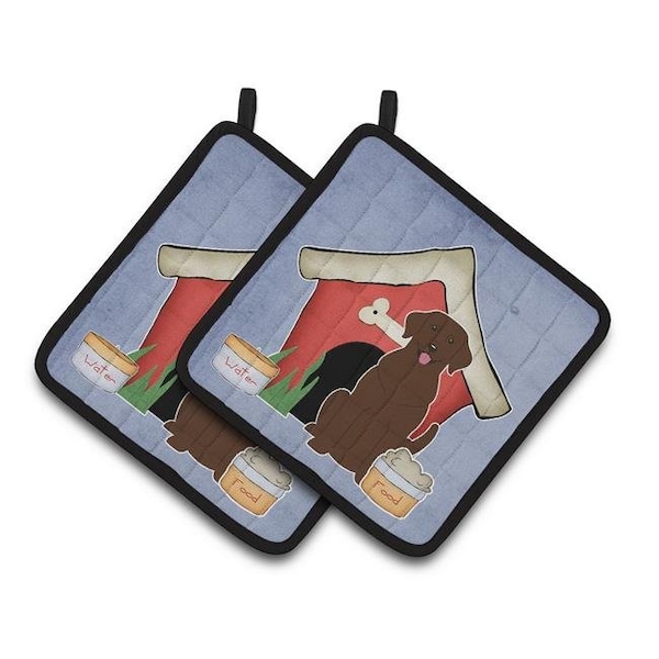 Carolines Treasures Carolines Treasures BB2810PTHD Dog House Collection Chocolate Labrador Pair of Pot Holders - BB2810PTHD