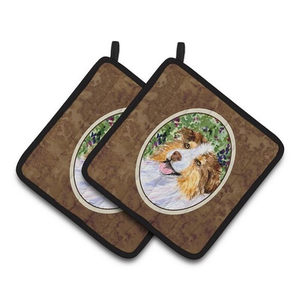 Carolines Treasures Australian Shepherd Pair of Pot Holders, 7.5 x 3 x 7.5 in. - SS8819PTHD