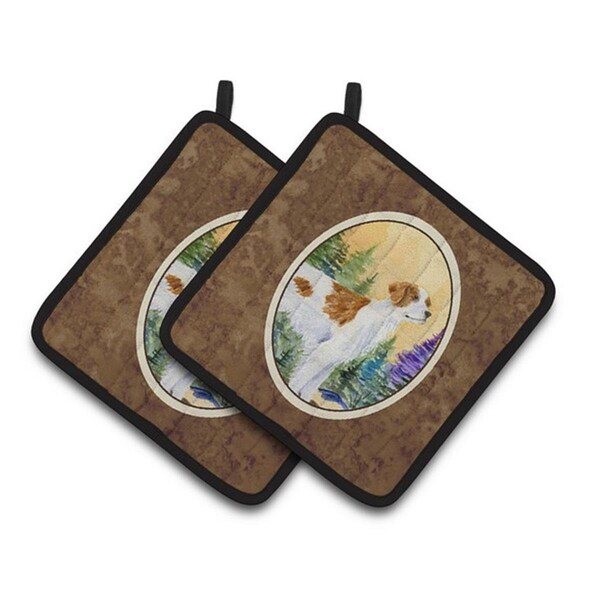 Carolines Treasures Setter Pair of Pot Holders, 7.5 x 3 x 7.5 in. - SS8146PTHD