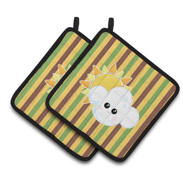 Carolines Treasures Weather Partly Cloudy Face Pair of Pot Holders - BB7152PTHD