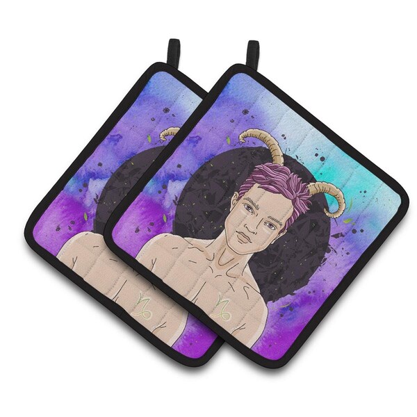 Carolines Treasures Capricorn Zodiac Sign Pair of Pot Holders - BB7326PTHD