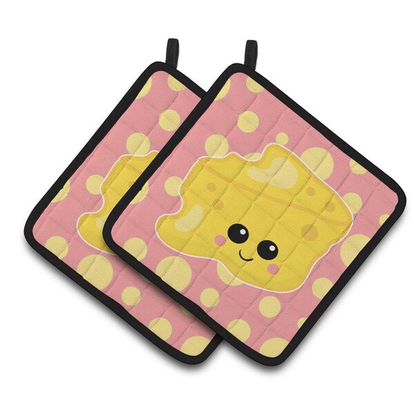 Carolines Treasures Cheese Head Face Pair of Pot Holders - BB7052PTHD