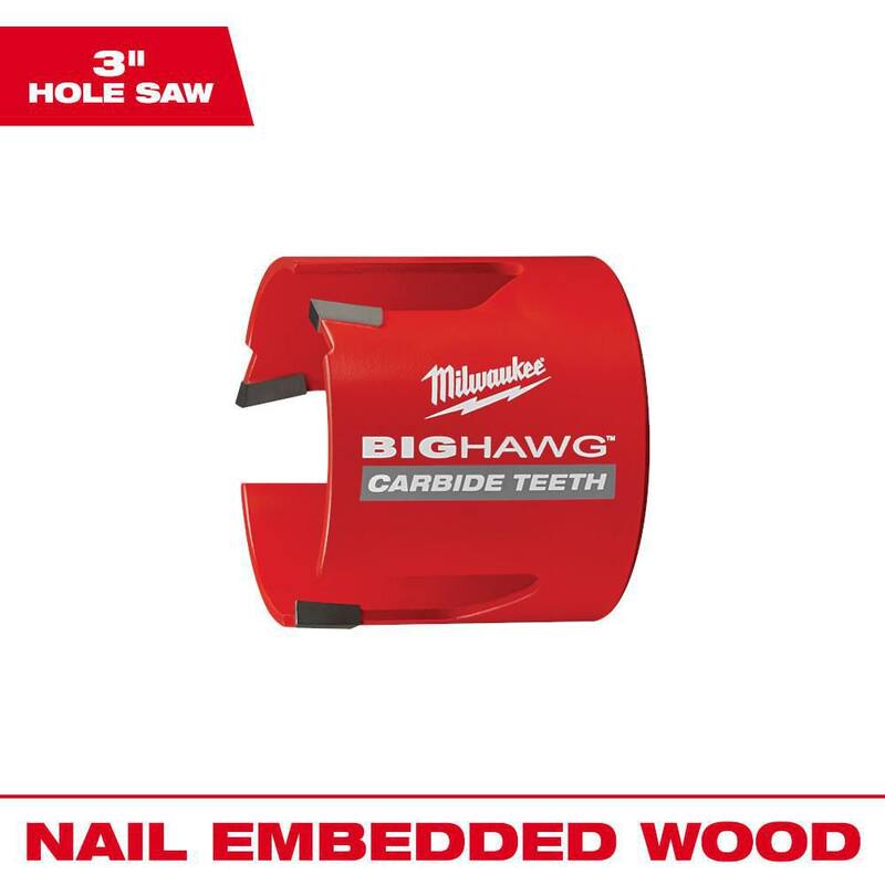 Si bien no puedo traducir la marca del producto, el título sería: Sierra perforadora de carburo Big Hawg de 3 pulgadas de Milwaukee - 49-56-9230.