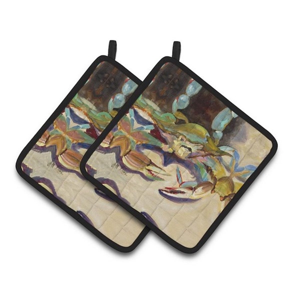 Carolines Treasures Crab Tailfin Crab Pair of Pot Holders, 7.5 x 3 x 7.5 in. - JMK1259PTHD