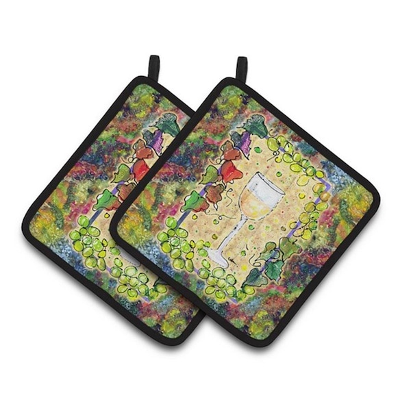 Carolines Treasures Wine Pair of Pot Holders, 7.5 x 3 x 7.5 in. - 8617PTHD