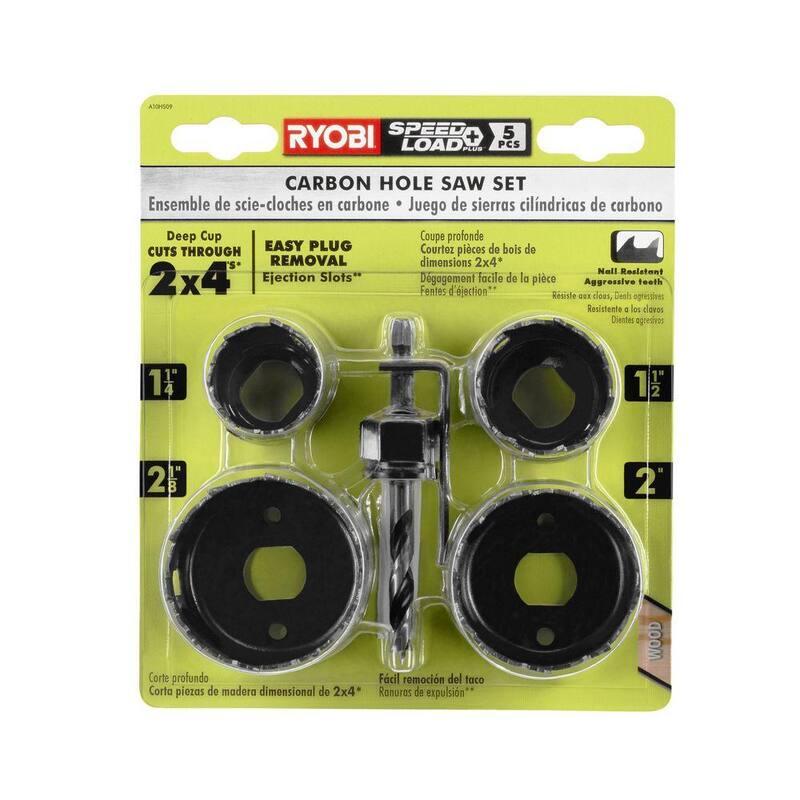 Set de sierra de perforación de agujero de carbono RYOBI (de 5 piezas) - A10HS09