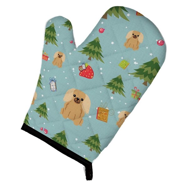 Carolines Treasures Christmas Pekingnese Fawn and Sable Oven Mitt - BB4764OVMT
