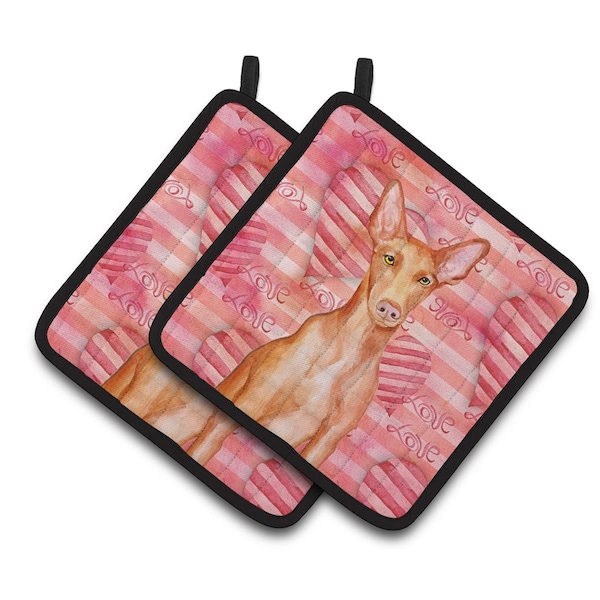 Carolines Treasures Pharaoh Hound Love Pair of Pot Holders - BB9802PTHD