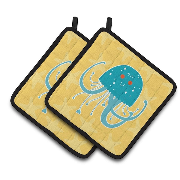 Carolines Treasures Jellyfish Pair of Pot Holders - BB6767PTHD