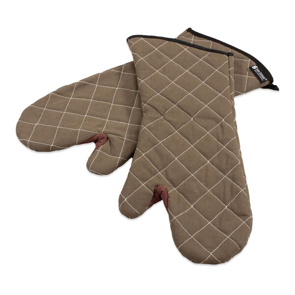 San Jamar Bestguard Oven Mitt, 17 in., WebGuard Plus Fabric, Tan, Pair - 800FG17