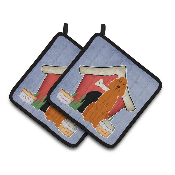 Carolines Treasures Dog House Collection Irish Setter Pair of Pot Holders - BB2818PTHD