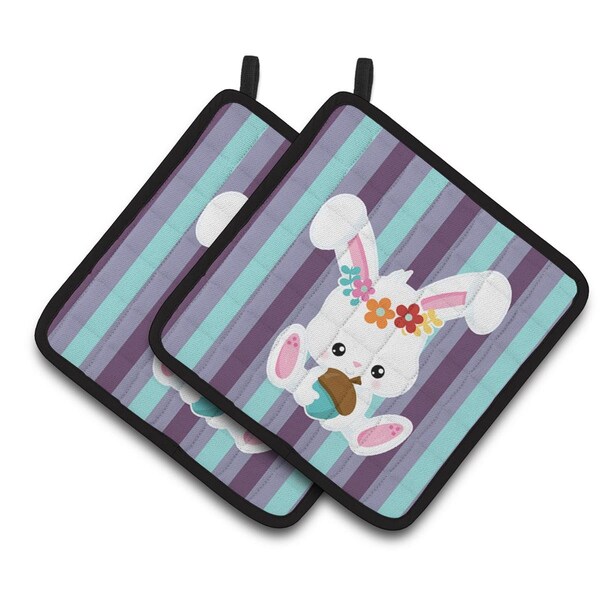 Carolines Treasures Bunny Rabbit Pair of Pot Holders - BB6790PTHD